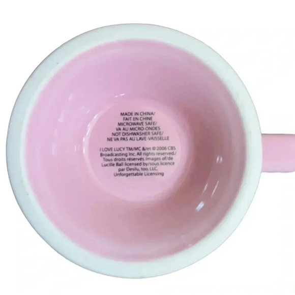 I Love Lucy Lucille Ball Pink Pedestal 12oz Coffee Tea Mug Chocolate Factory - Picture 7 of 11